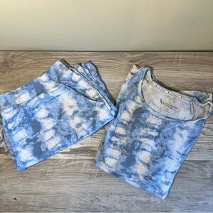 Koolaburra by Ugg Blue White Tie Dye Loungewear Pajama Set - Size XL